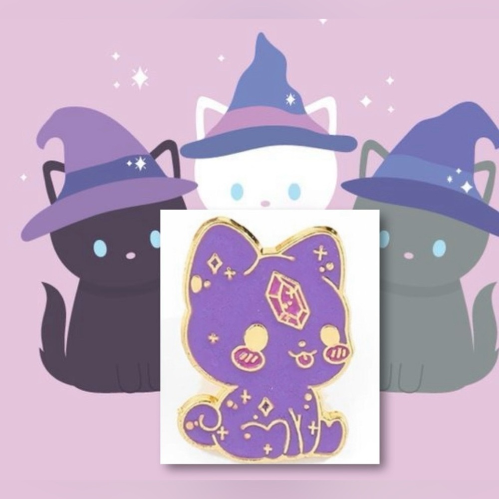 $1 CAT ENAMEL METAL PIN . New. $2 WITH ANY $10 ORDER OR MORE